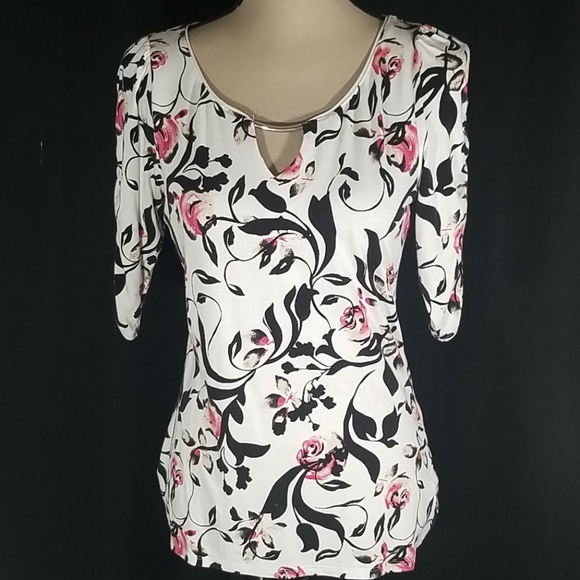 White House Black Market Tops - White House Black Market floral pattern top. S